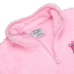 Squishmallows Squshmallows Lola The Unicorn Patch Long Sleeve Pink Youth Girl's Faux Shearling Quarter Zip Pullover -Squishmallows Store GUEST 0512993e 47bd 405c 9703 c34753aee4ed
