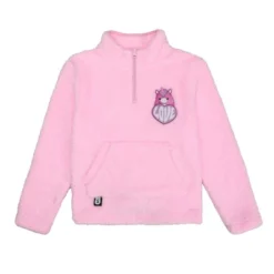Squishmallows Squshmallows Lola The Unicorn Patch Long Sleeve Pink Youth Girl's Faux Shearling Quarter Zip Pullover -Squishmallows Store GUEST 0f4d81cb ec4f 4cf3 b1f9 38a6be084061