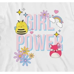 Squishmallows Girl Power Crew Neck Short Sleeve White Youth Girl's T-shirt