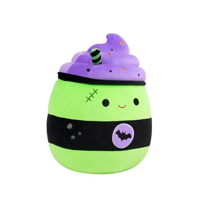 Squishmallows 12" Green And Purple Latte With Stitches And Bat Logo Medium Plush: Polyester Character Stuffed Animal 6 Squishmallows 12" Green And Purple Latte With Stitches And Bat Logo Medium Plush: Polyester Character Stuffed Animal - Image 4