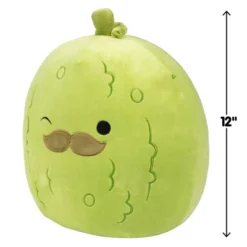 Squishmallows 12-Inch Charles Pickle W Mustache - Large Official Jazwares Plush- Collectible Stuffed Animal Toy - Great Gift For Kids, Girls & Boys