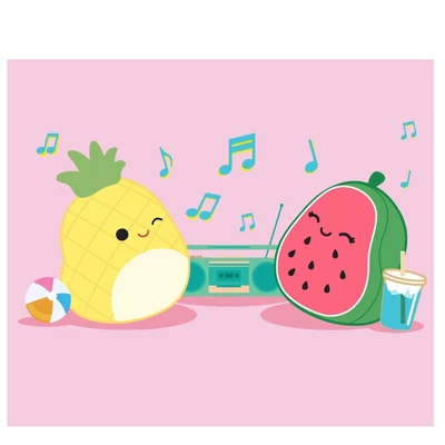 Squishmallows Radio Jam Crew Neck Short Sleeve Cradle Pink Men's T-shirt 3 Squishmallows Radio Jam Crew Neck Short Sleeve Cradle Pink Men's T-shirt