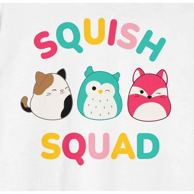 Squishmallows Squish Squad Crew Neck Short Sleeve Men's White T-shirt 3 Squishmallows Squish Squad Crew Neck Short Sleeve Men's White T-shirt