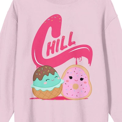 Squishmallows Chill Crew Neck Long Sleeve Cradle Pink Youth Sweatshirt 3 Squishmallows Chill Crew Neck Long Sleeve Cradle Pink Youth Sweatshirt