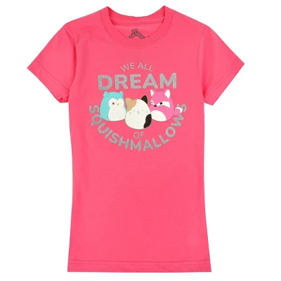 Squishmallows We All Dream Of Squishmallows Youth Girl Pink T-shirt 6 Squishmallows We All Dream Of Squishmallows Youth Girl Pink T-shirt - Image 4