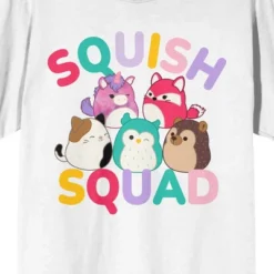 Squishmallows Squish Squad Group Characters Adult White T-shirt