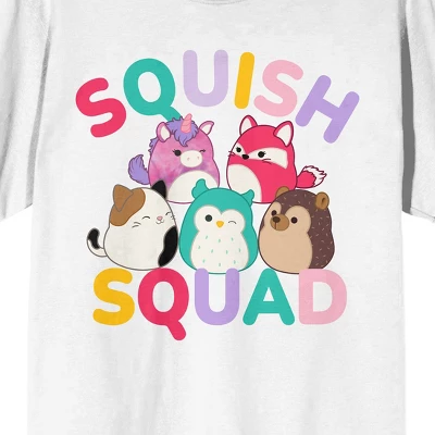 Squishmallows Squish Squad Group Characters Adult White T-shirt 3 Squishmallows Squish Squad Group Characters Adult White T-shirt
