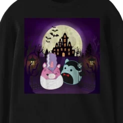 Squishmallows Halloween Youth Black Long Sleeve Tee
