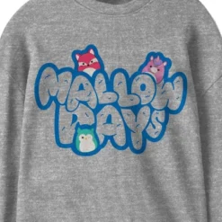 Squishmallows Mallow Days Crew Neck Long Sleeve Athletic Heather Long Sleeve Youth Tee