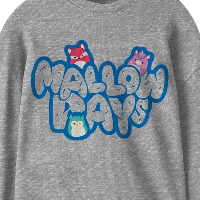 Squishmallows Mallow Days Crew Neck Long Sleeve Athletic Heather Long Sleeve Youth Tee 3 Squishmallows Mallow Days Crew Neck Long Sleeve Athletic Heather Long Sleeve Youth Tee