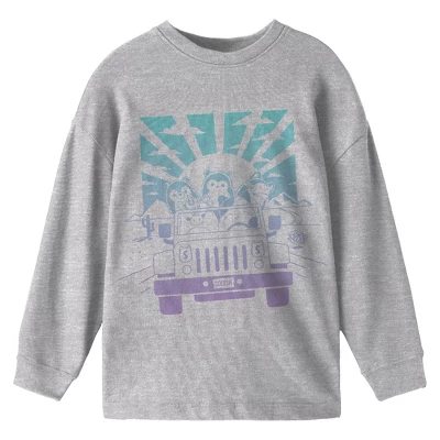 Squishmallows Car Ride Crew Neck Long Sleeve Gray Youth Tee 4 Squishmallows Car Ride Crew Neck Long Sleeve Gray Youth Tee - Image 2