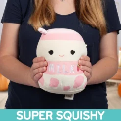 Squishmallows Amelie The Strawberry Milk - Official Jazwares Plush - Collectible Squishy Food & Drink Stuffed Animal Toy - Gift For Kids, Girls & Boys
