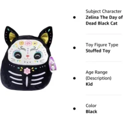 Squishmallows 12-Inch Zelina The Sugar Skull Cat- Official Jazwares Halloween Plush - Collectible Soft Stuffed Animal Toy- Gift For Kids, Girls & Boys -Squishmallows Store GUEST d6d42b61 1597 4808 b6ad 62bf44967bdf
