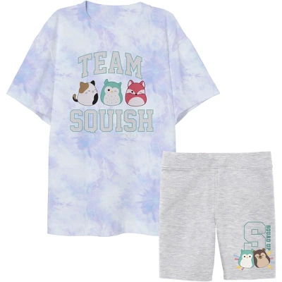 Squishmallows Squishmallow Youth Girls Basic Tee & Biker Short Set 3 Squishmallows Squishmallow Youth Girls Basic Tee & Biker Short Set