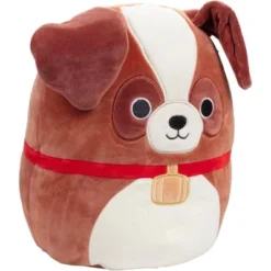Squishmallows 10-Inch Sassafras The St. Bernard Dog- Officially Licensed Jazwares Plush- Collectible Puppy Stuffed Animal- Gift For Kids, Girls & Boys